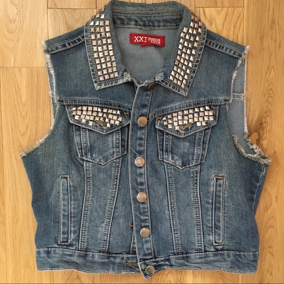 Studded Mini Jean Vest | Poshmark